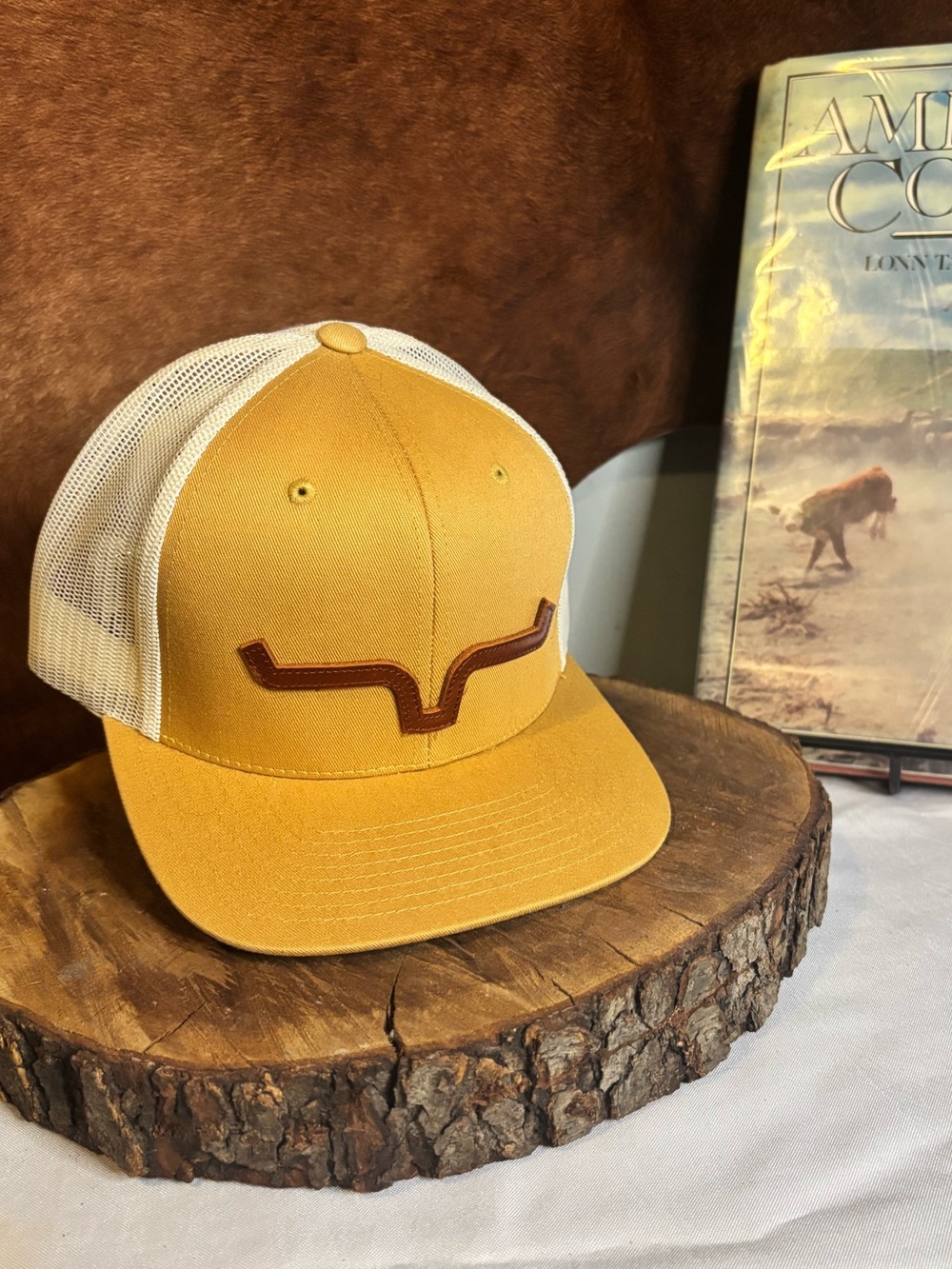 Kimes Ranch Trucker Hat | Mustard Yellow + Cream Mesh Snapback Western Ranch Cap